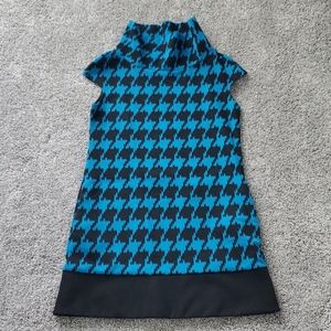 Express Turquoise & Black Patterned Dress